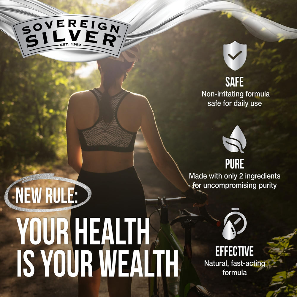 Sovereign Silver 2oz pack shot displays two bottles for shared use.