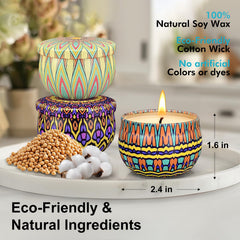 Soyyla candles in tins create a calm atmosphere for baths and yoga.