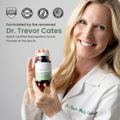 The Spa Dr Hormone Balance bottle emphasizes a clean, hormone-free formulation.