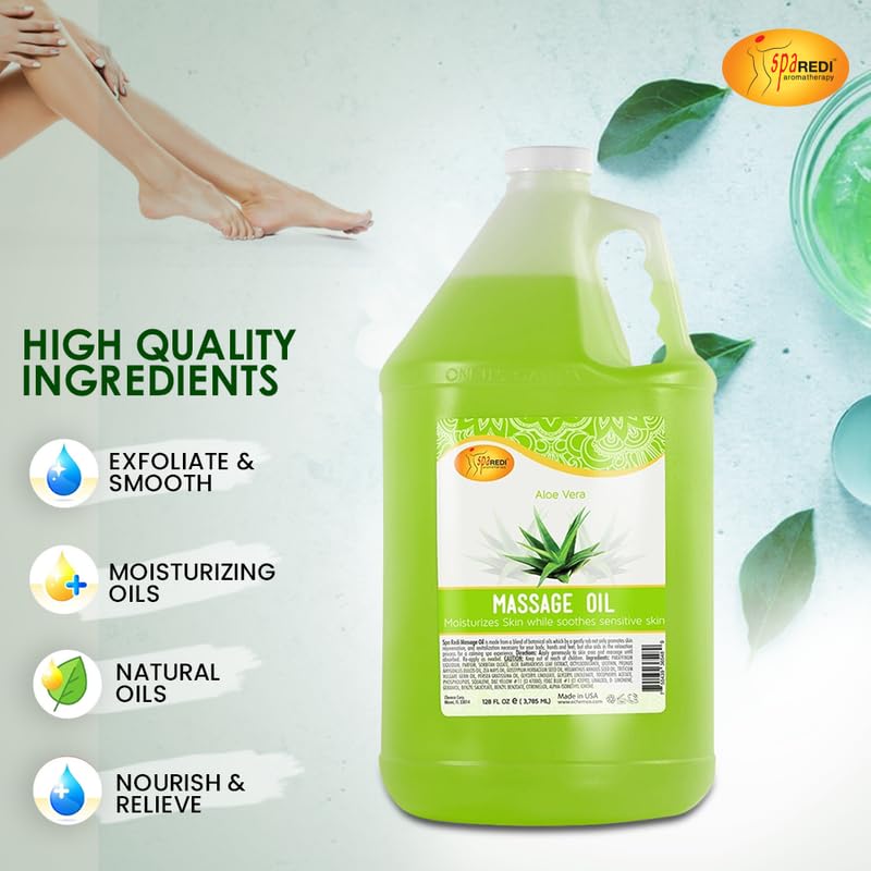 SPA REDI Aloe Vera massage oil legs and arms massage use.