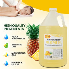SPA REDI Pineapple Massage Oil hand application demonstrates quick absorption and smooth skin.