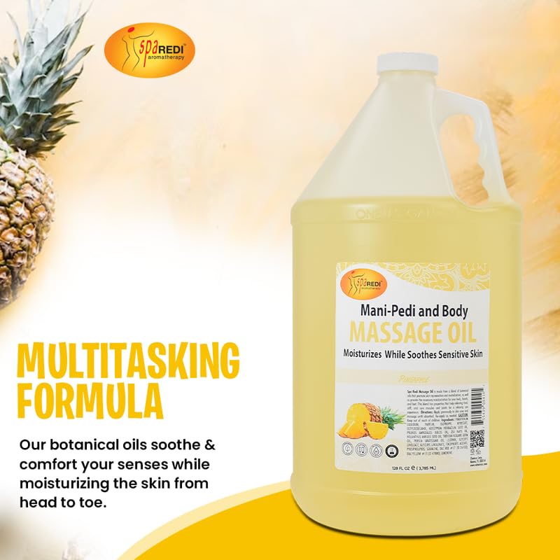 SPA REDI Pineapple Massage Oil massage action illustrates full-body relaxation potential.