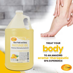 SPA REDI Pineapple Massage Oil spa table setup for professional or home massage.