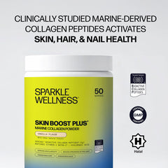 Sparkle Wellness collagen powder scoop blends easily into yogurt or smoothies