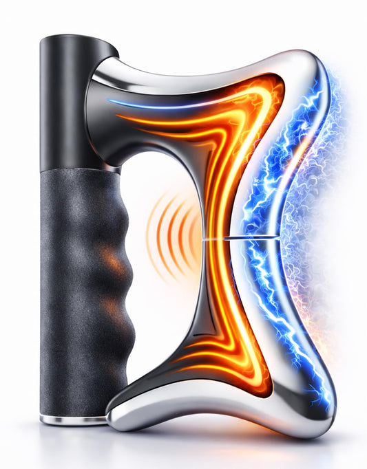 SPDIWD heated muscle scraper tool front view emphasizing fascia release
