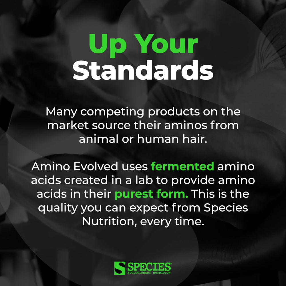 Species Nutrition Amino Evolved powder scoop; easy to mix amino blend for workouts