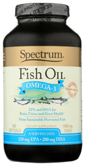 Spectrum Essentials fish oil softgels bottle front showing omega-3 details for daily wellness