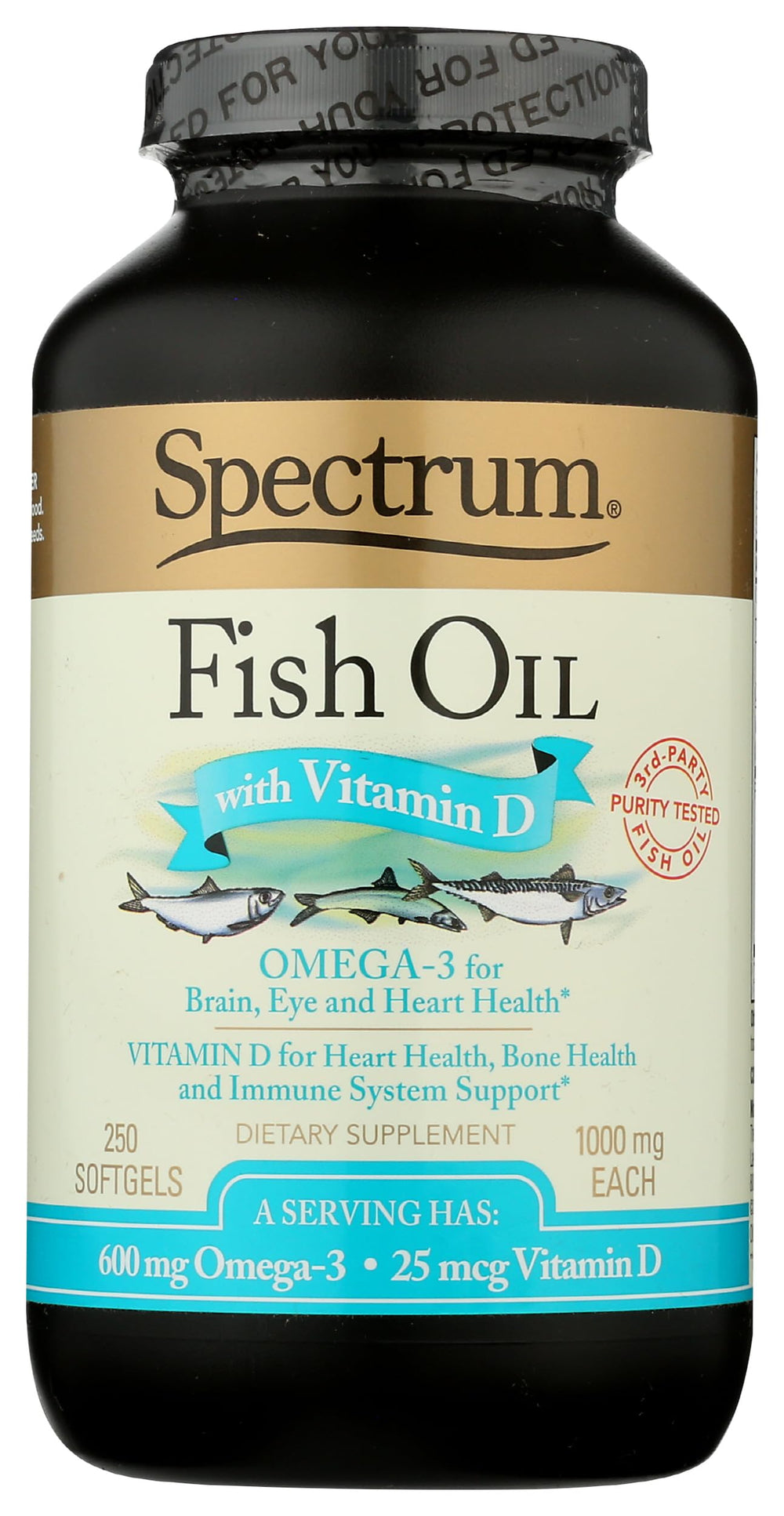 Spectrum Essentials softgels bottle for daily omega-3 heart and brain support