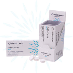 Speed Labs mint energy gum foil pack boosts alertness during meetings.