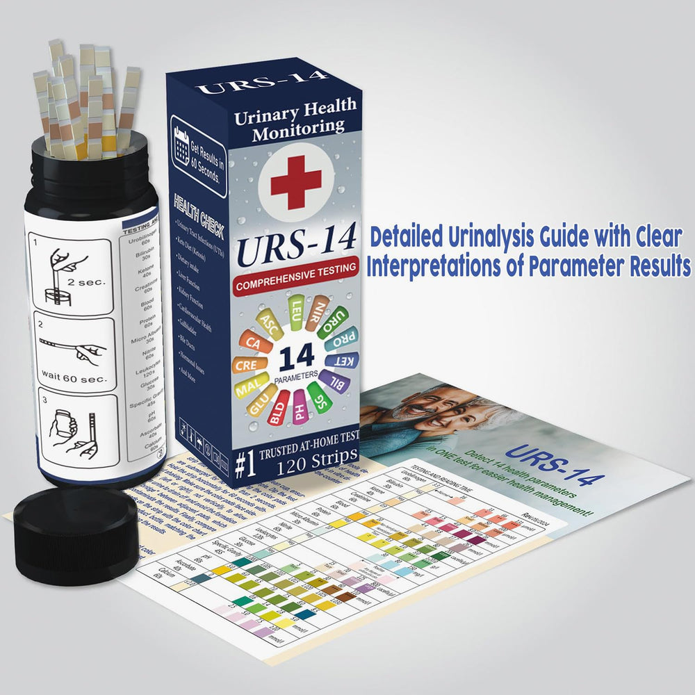Spehomy-Test URS urine strip color-result panel providing instant insights.