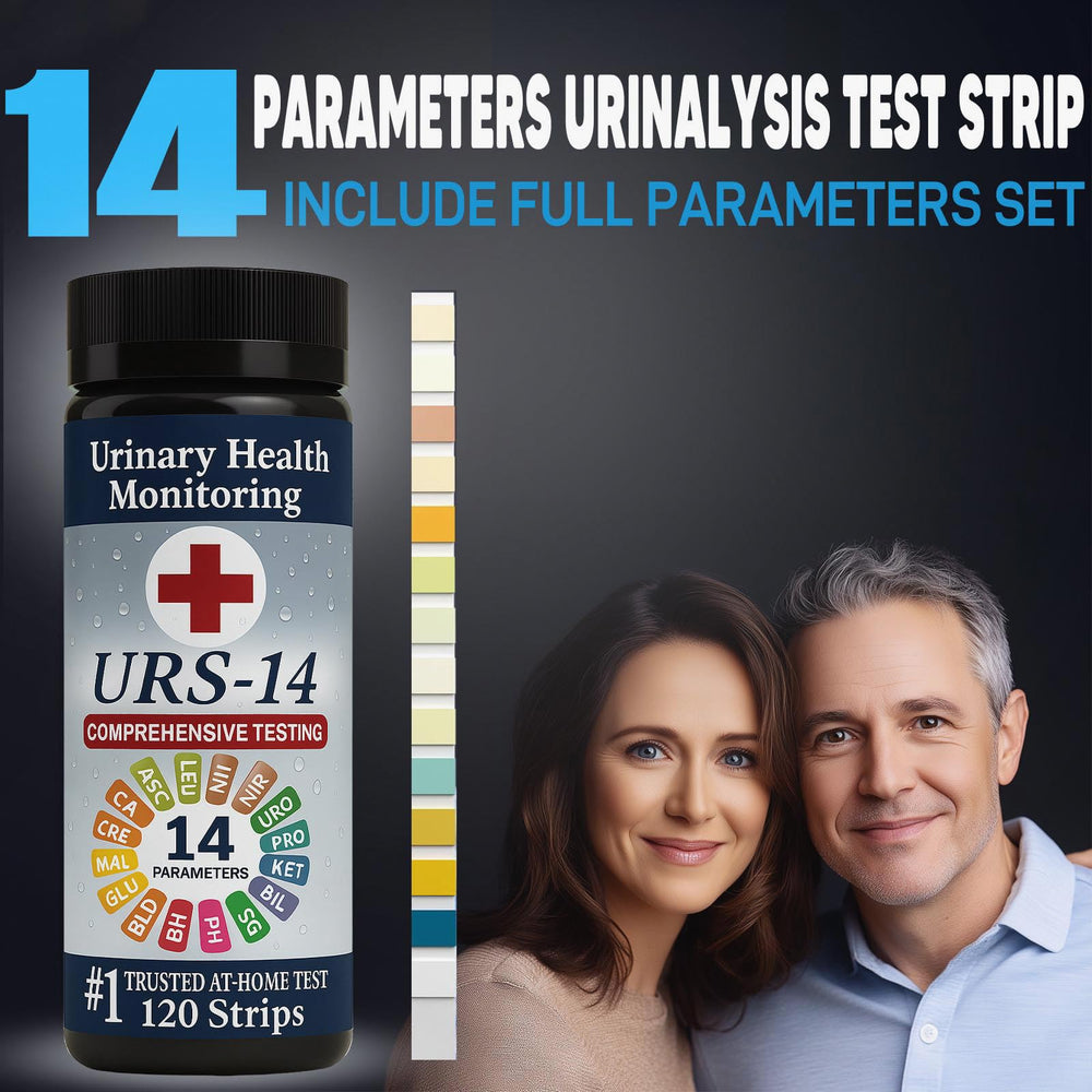 Spehomy-Test URS urine strip packaging shows 100 strips for family testing.