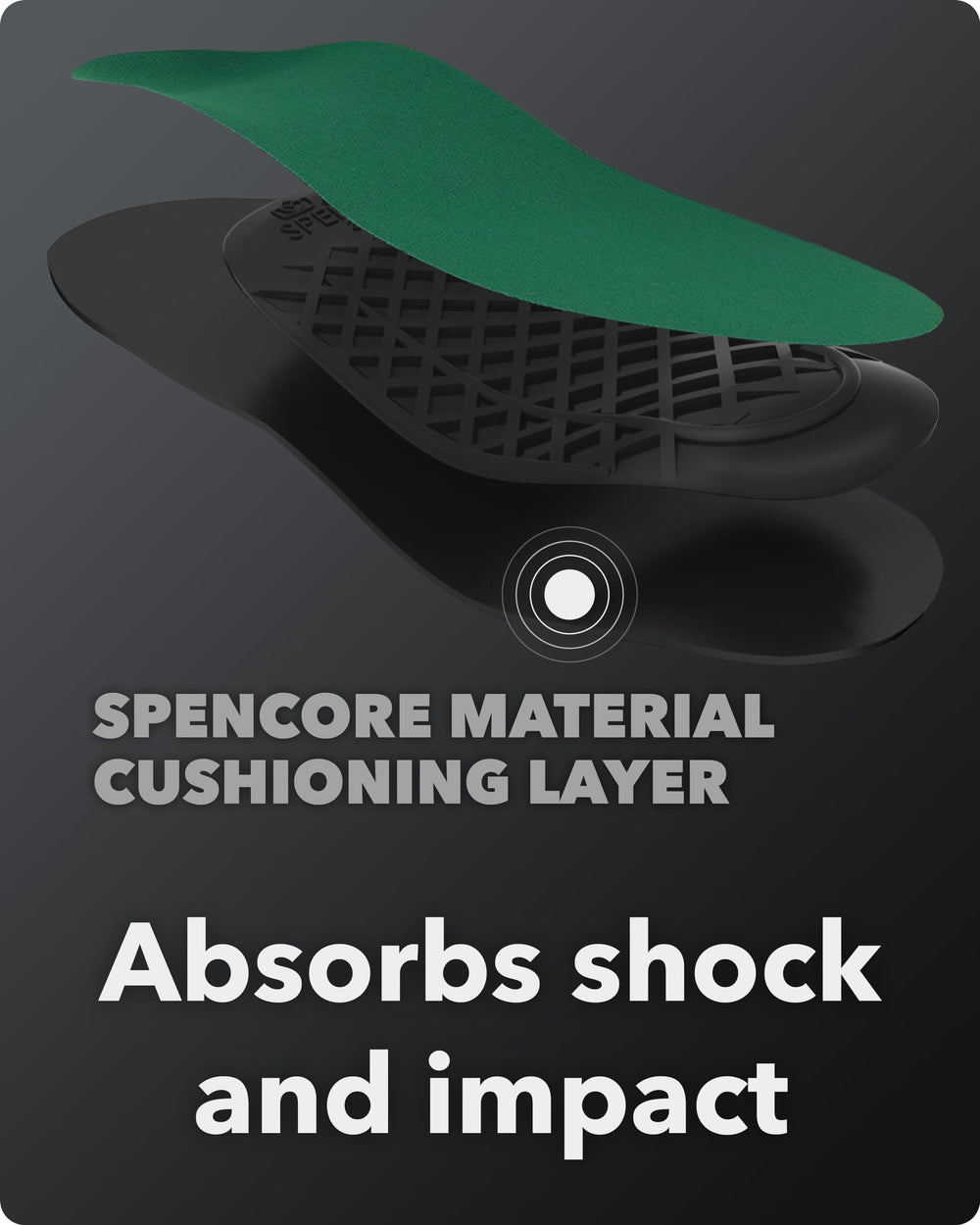Spenco Rx memory foam cushioning adapts to your foot for personalized comfort.