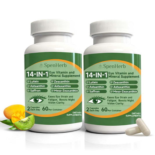 SpenHerb eye vitamin bottle illustrating convenient daily eye health support