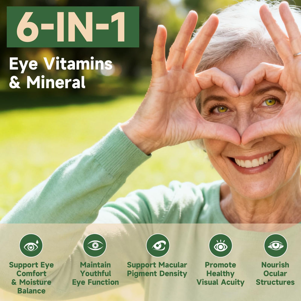 SpenHerb Eye Vitamin capsules close-up reveal lutein and zeaxanthin content.