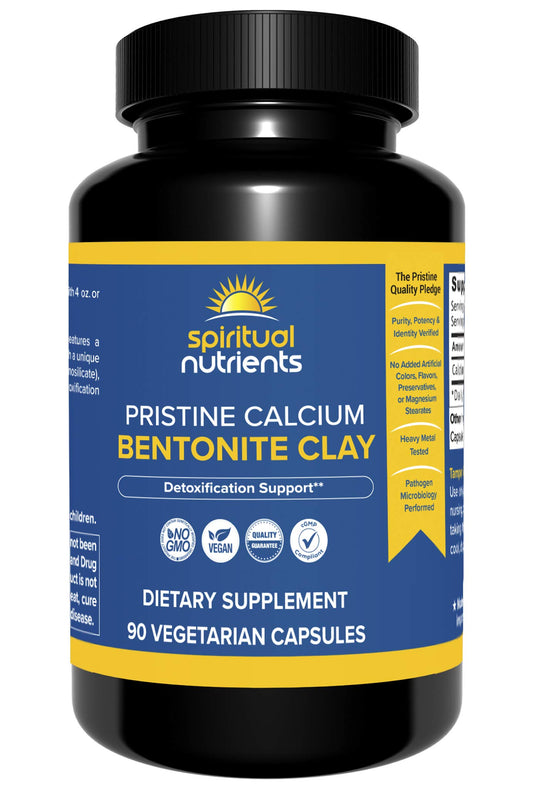 Spiritual Nutrients Pristine Calcium Bentonite Clay bottle for daily detox support