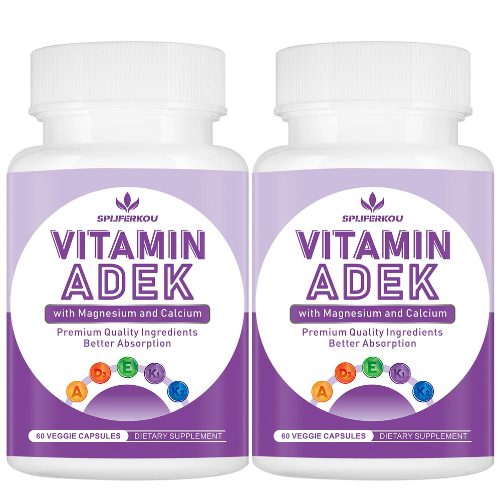 Spliferkou ADEK vitamins bottle shows a complete multivitamin blend for daily vitality