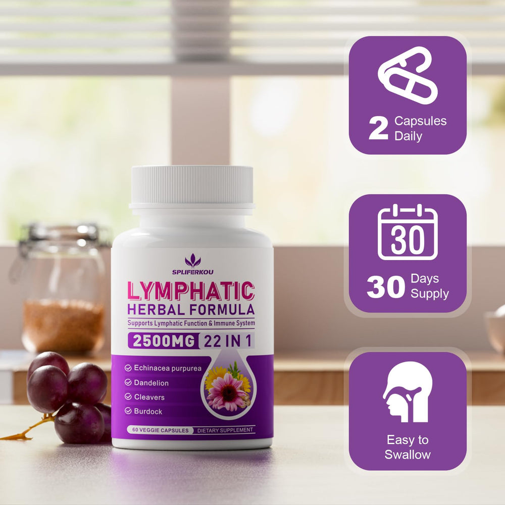 Serving two Spliferkou capsules alongside a glass of water for daily routine.