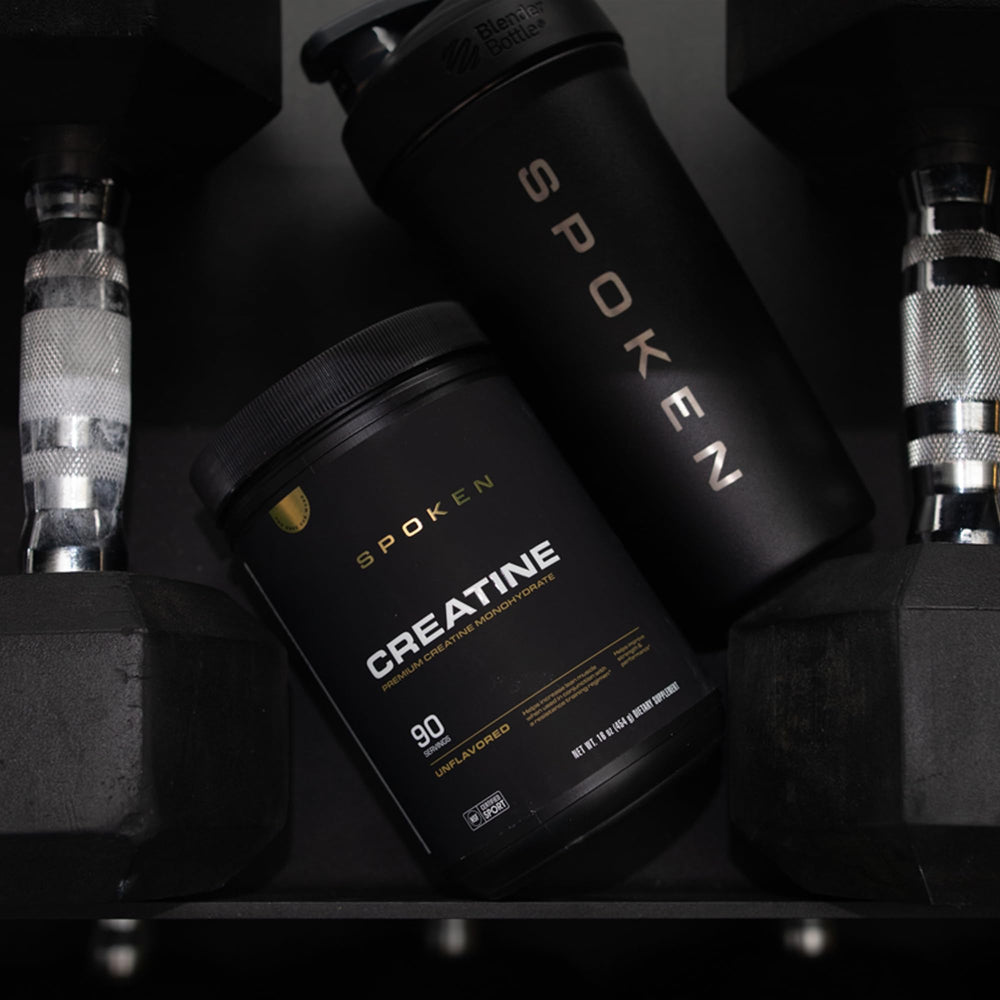 Spoken Creatine Monohydrate scoop demonstrates convenient daily dosage.