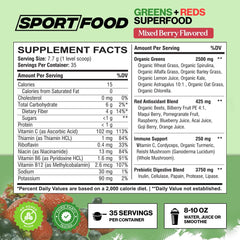 Sport Food mixed berry flavor powder scoop pour captures a tasty energy boost in your smoothie.