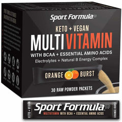 Sport Formula 99 orange mix packet for quick vegan keto daily supplement.