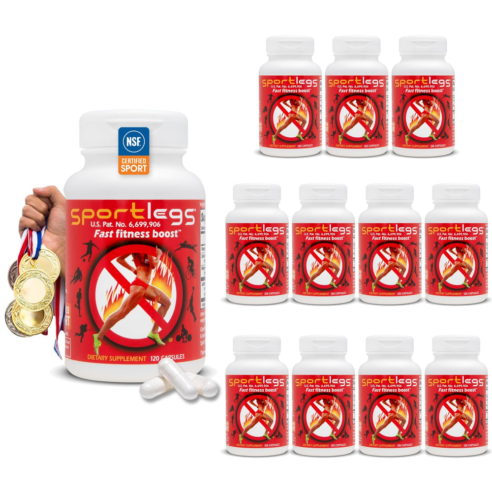 SPORTLEGS bottle-front highlights a non-stimulant pre-workout for smoother efforts