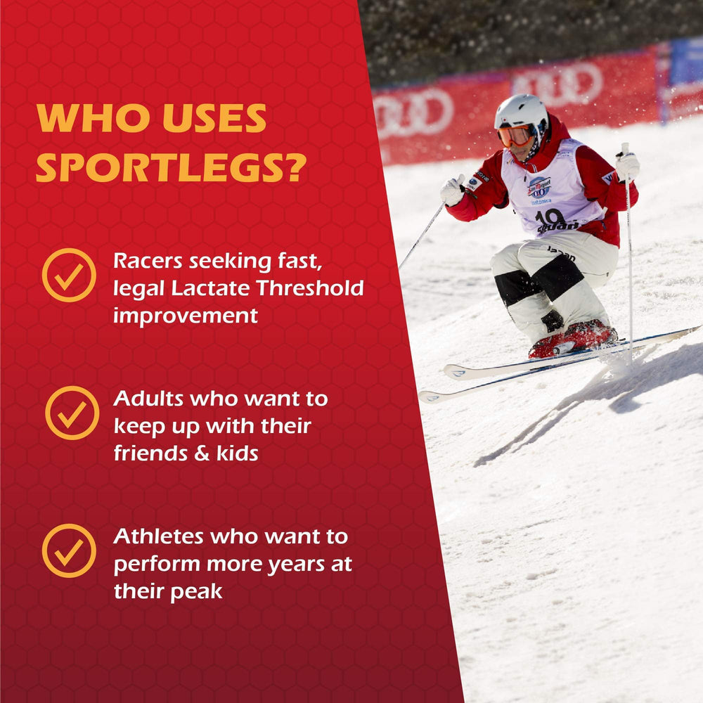 SPORTLEGS capsules-closeup emphasizes vegan lactate-supporting formula for endurance