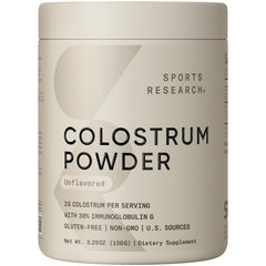 Sports Research Colostrum Powder bottle for daily immunity and gut health support