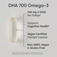 Sports Research DHA vegan softgels for convenient daily vegan omega-3 intake