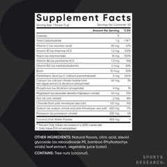Sports Research Hydrate coconut water minerals highlighted in blend