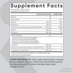 Sports Research Keto Plus bottle pouring into glass over ice for a crisp sip