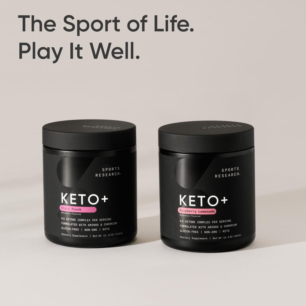 Sports Research Keto Plus label emphasizing Keto Certified and non-GMO quality