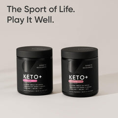 Sports Research Keto Plus label emphasizing Keto Certified and non-GMO quality