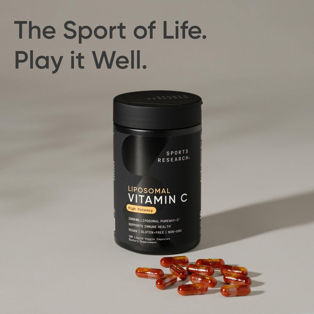 Sports Research Liposomal Vitamin C on-the-go use—daily wellness routine.