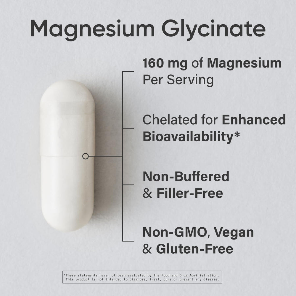 Sports Research Magnesium Glycinate capsules ready for nightly routine.