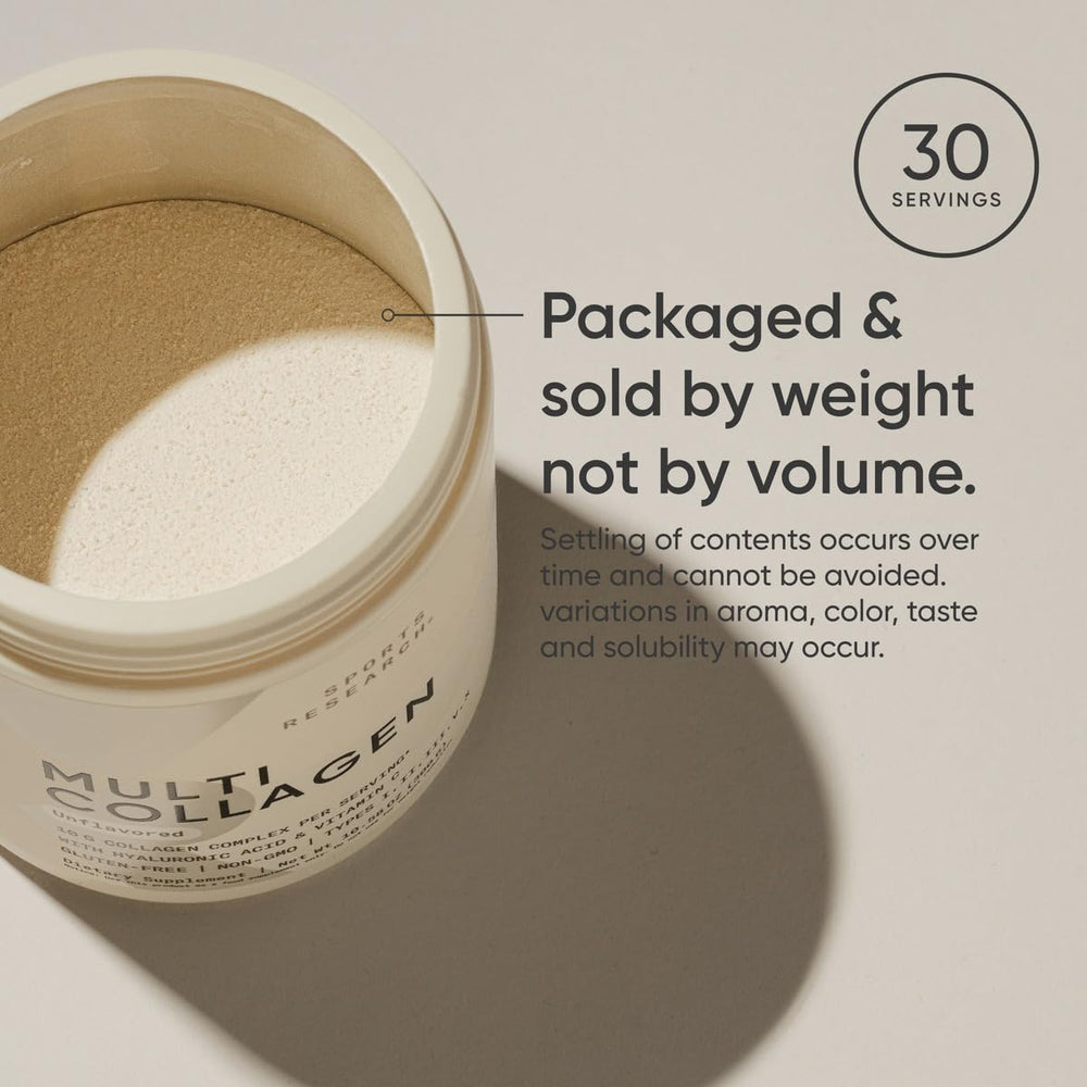 Sports Research Multi Collagen bottle setup promotes a simple daily ritual.