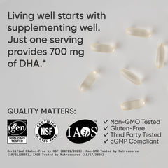Sports Research prenatal DHA packaging showing gluten-free and non-GMO formulation