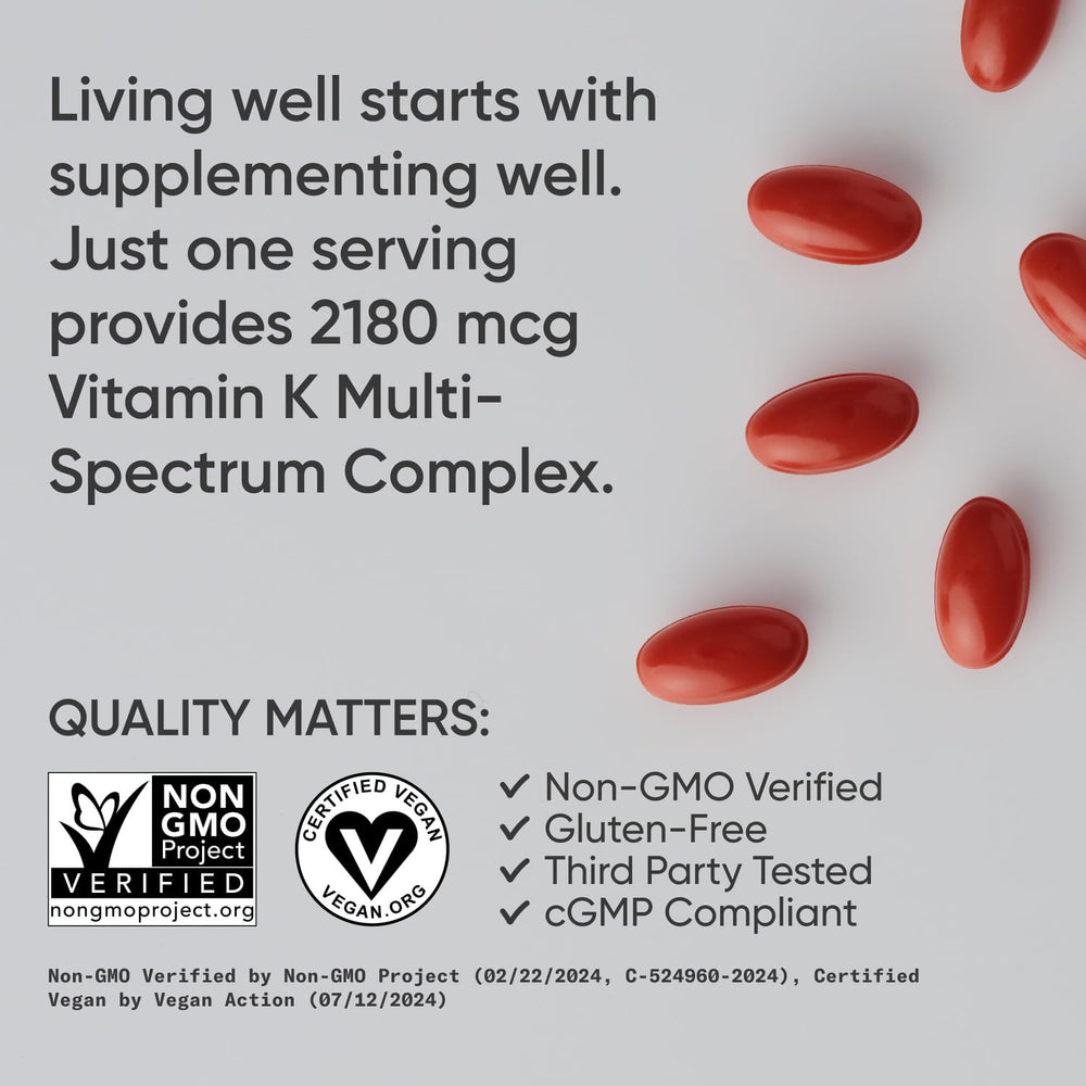 Sports Research Vitamin K Multi-Spectrum label close-up showing K1, MK4, MK7 blend