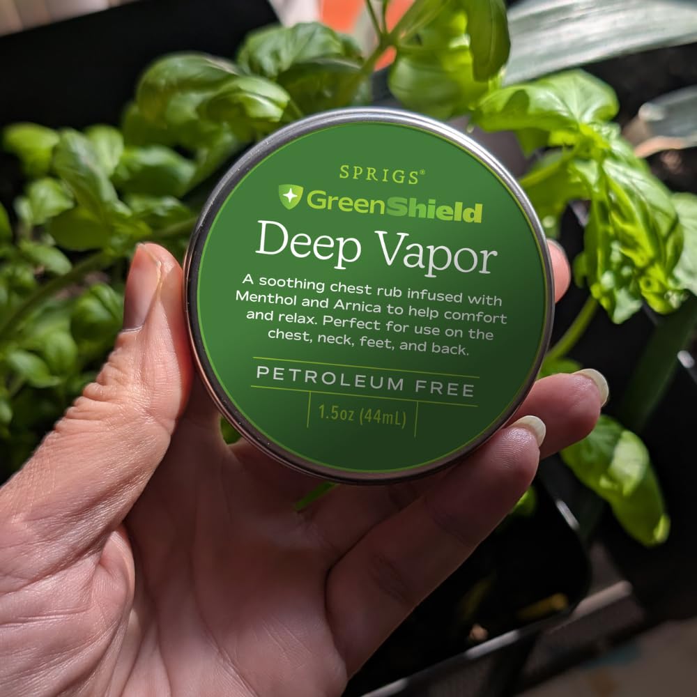 SPRIGS Deep Vapor warming-cooling sensation close-up on skin.