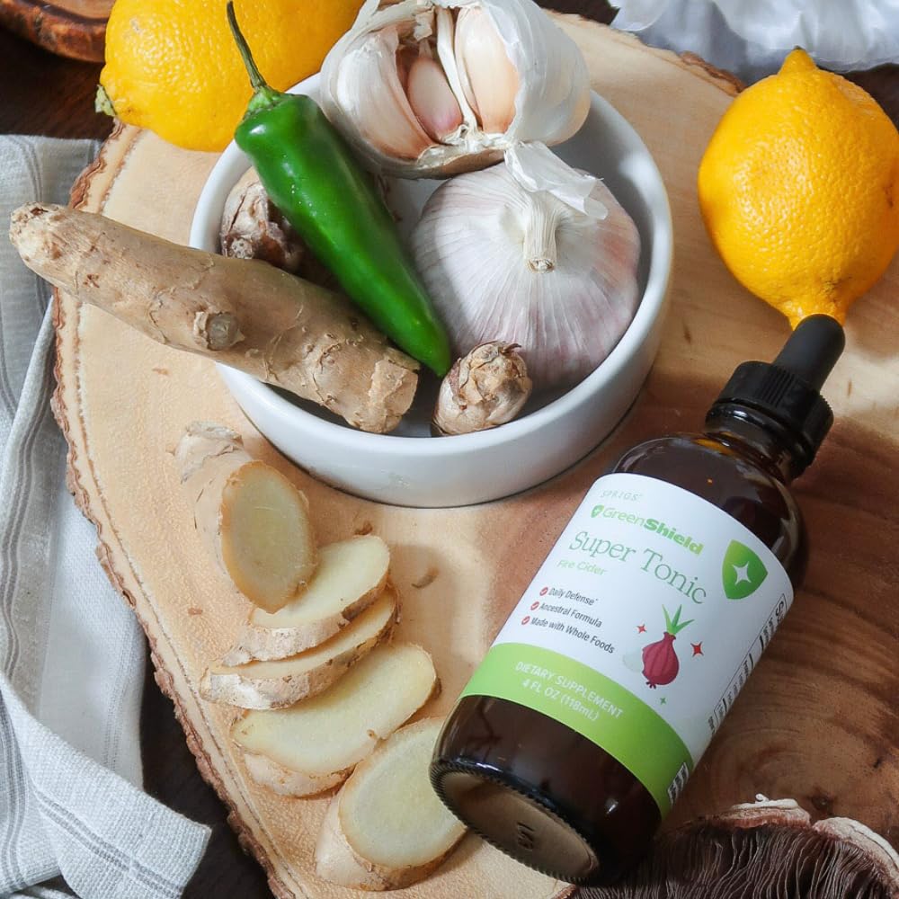 Fresh garlic piece featured in SPRIGS Super Tonic for bold flavor