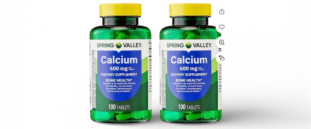 Spring Valley Calcium nutrition facts label, emphasizing transparent ingredient information