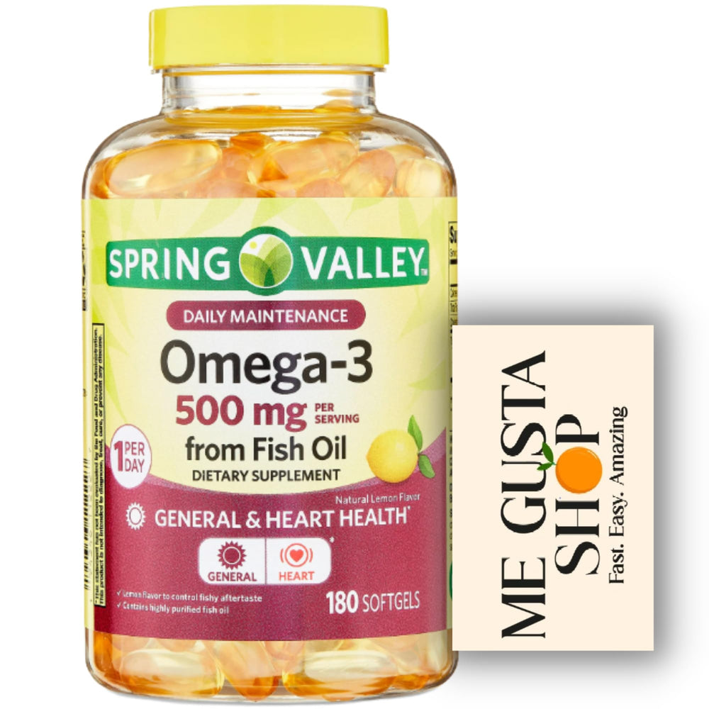 Spring Valley Omega-3 softgels bottle front for a simple daily supplement routine