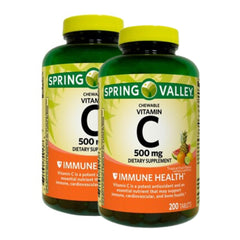 Spring Valley Vitamin C 500 mg chewables in tropical fruit flavor for daily immune support