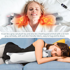 Sprinqdawin Cat Heating Pad gray cat design suits birthdays and holidays.