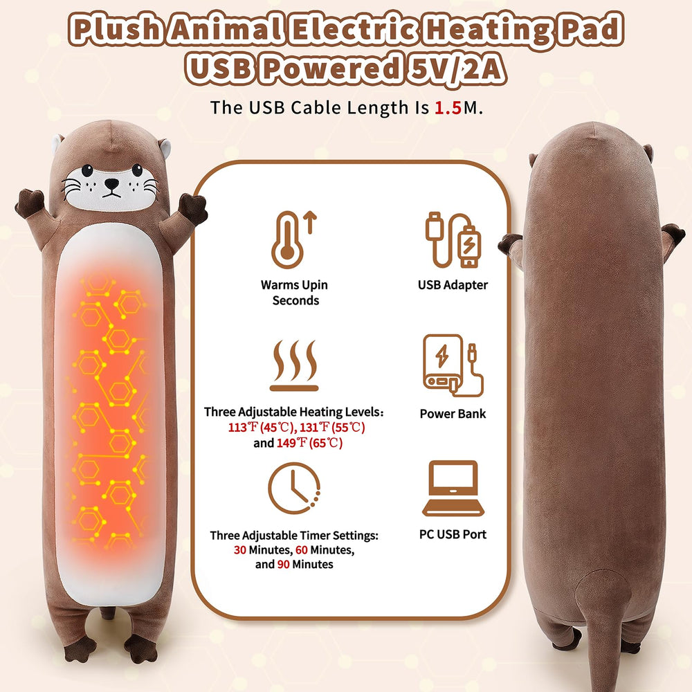 Sprinqdawin Otter heating pad 20-inch size illustrating large, huggable warmth