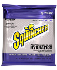 Sqwincher purple concentrate powder pack boosts rapid hydration for hot-work environments.