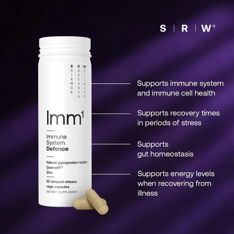 SRW Imm¹ Defence capsules close-up revealing natural glycoprotein isolate