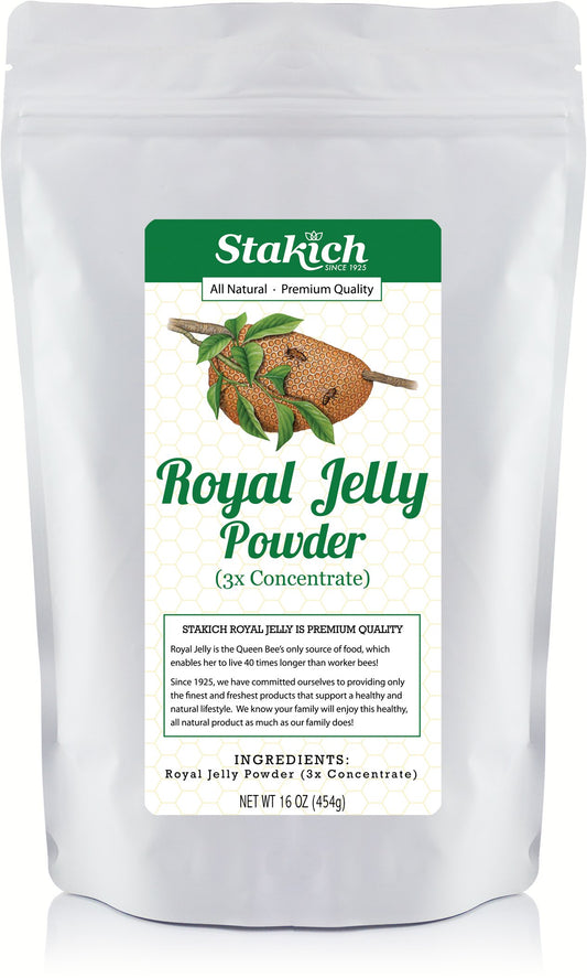 Stakich Royal Jelly Powder bottle — pure, high-potency daily supplement.