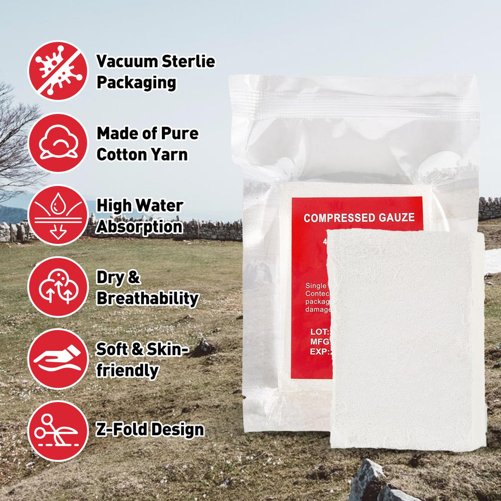 Stamen first-aid kit gauze refill ensures trauma kit readiness.