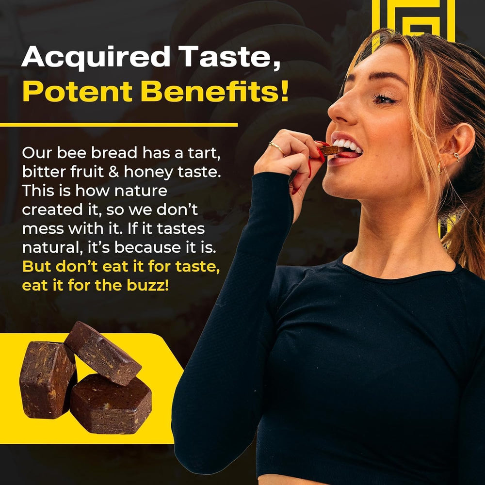 The Stampede Spartan Bee Bread Chewables ingredients close-up highlighting daily vitality.