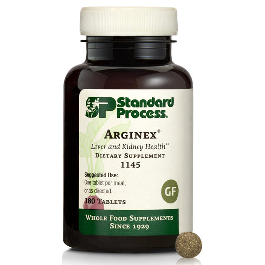 Standard Process Arginex bottle front for daily immune support potential.